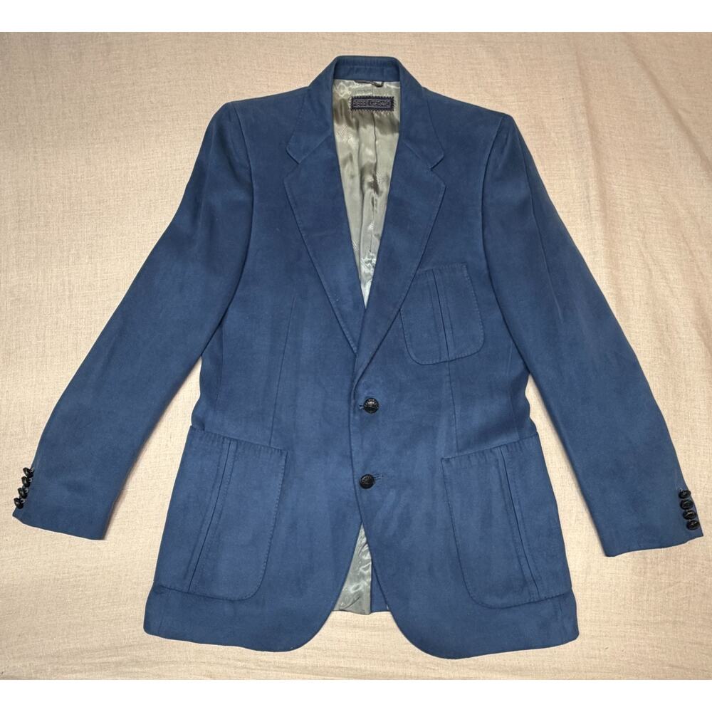 Lanvin FeatherSuede‎ Blazer 38R USA Vintage Blue
